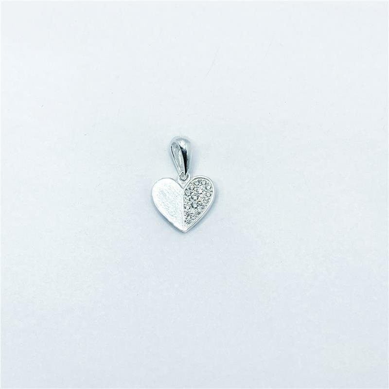 PING LISO LAP CORAÇÃO MEIO CRAVEJADO 1,1CM