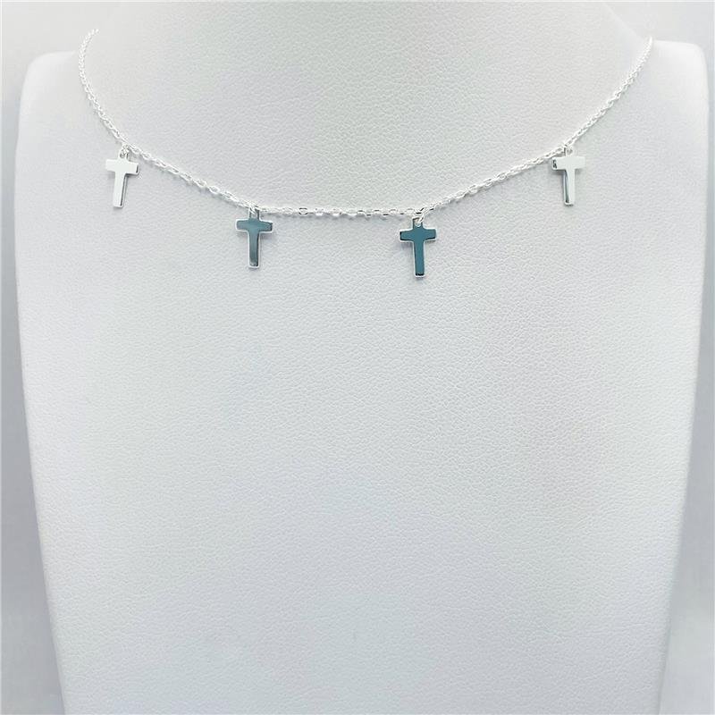 CHOCKER LISA 4 CRUZES PENDURADAS 35+5CM