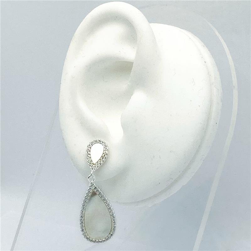 BR LISO LAP GOTAS MADREPEROLA CONTORNO CRAVEJADO 3,6MM