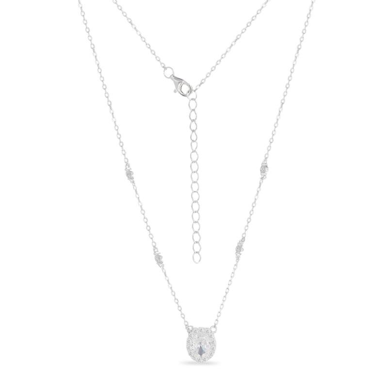 COLAR LISO LAP OVAL COM 4 PONTINHOS DE LUZ 40+5CM