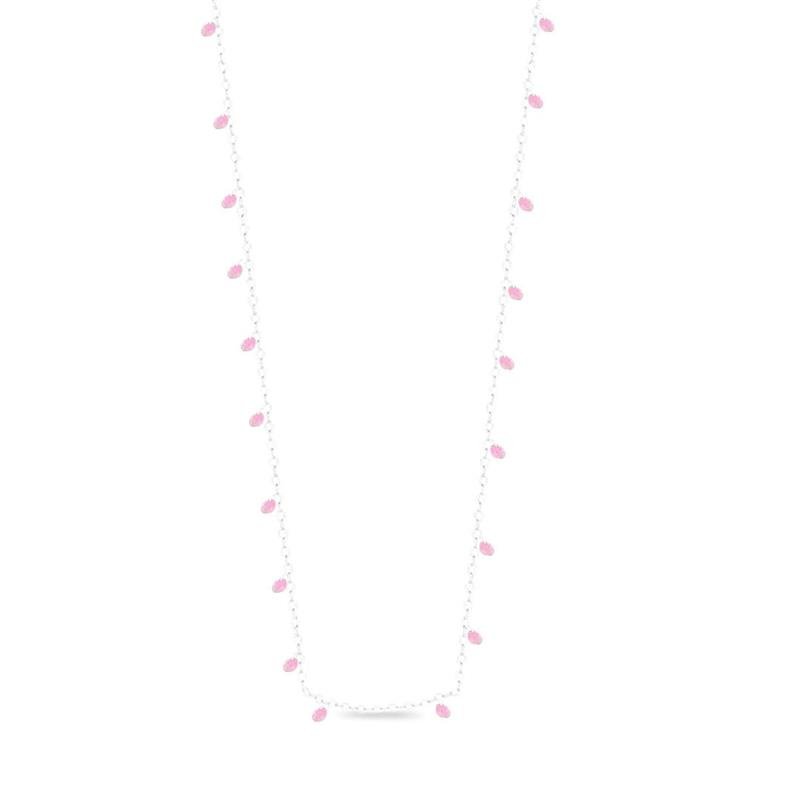 COLAR LISO LAP 19 PEDRAS REDONDAS 4MM 40+5CM