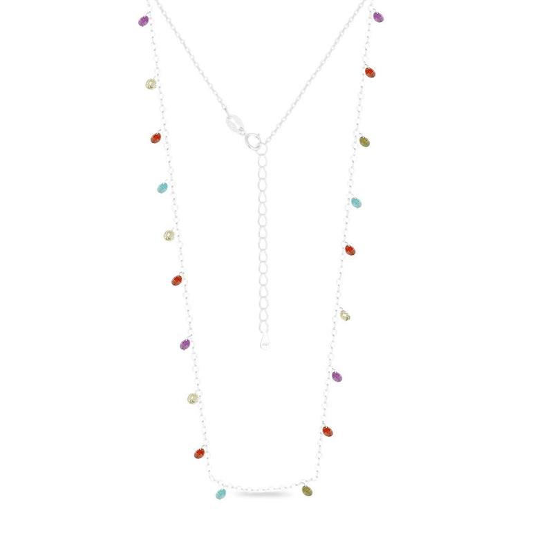 COLAR LISO LAP 19 PEDRAS REDONDAS 5MM 40+5CM