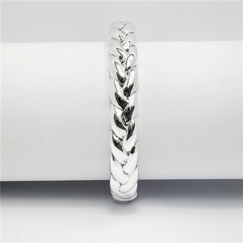 BRACELETE LISO ELETROFORMAÇÃO TRANÇADO 1CM
