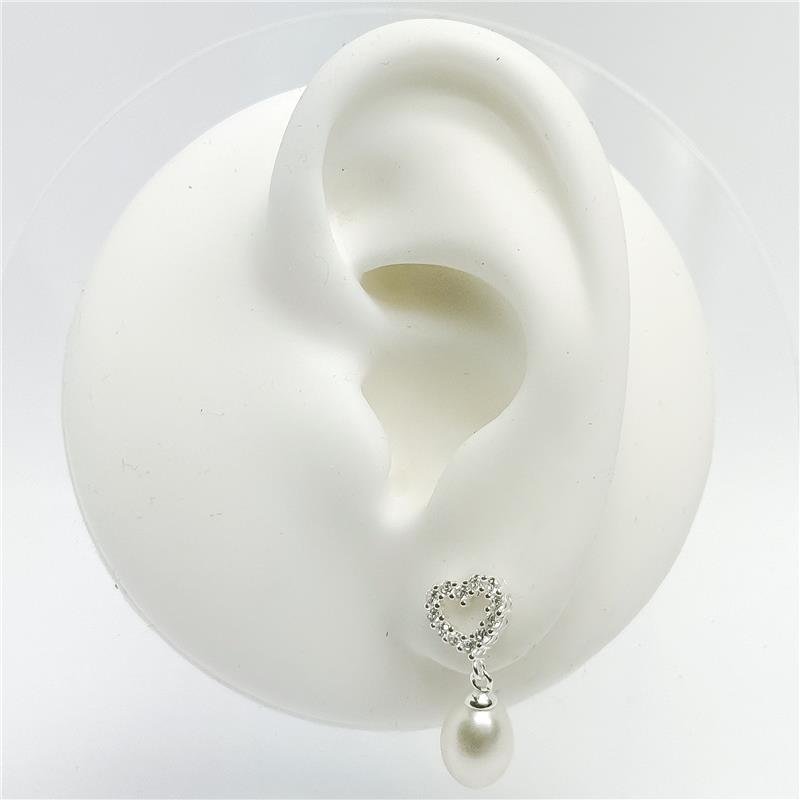 BR LISO LAP CORAÇÃO COM PÉROLA PENDURADA