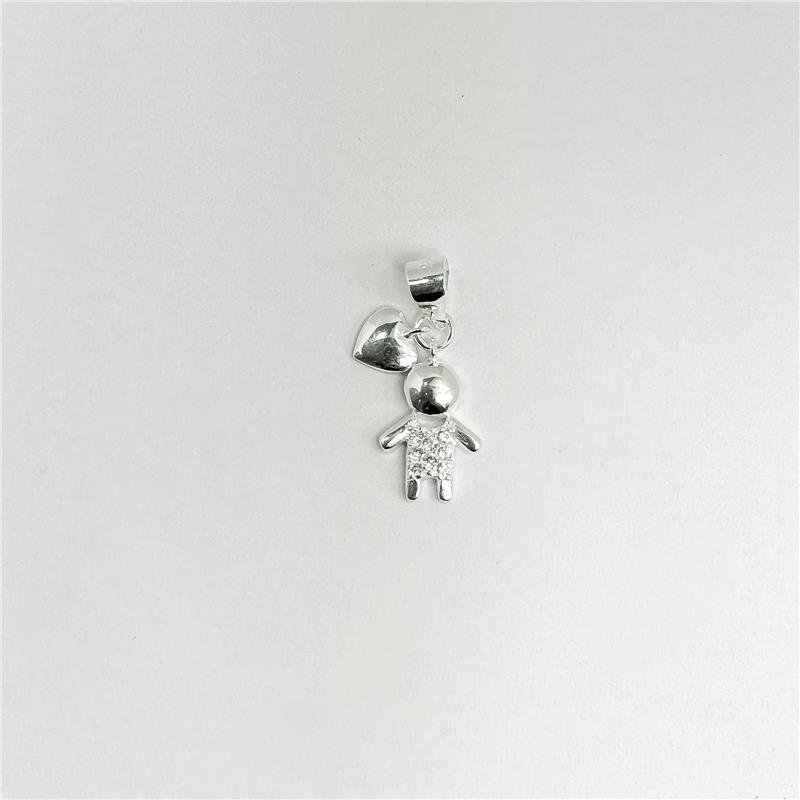 PING LISO LAP MENINO COM CORAÇÃO PENDURADO 1,3CM