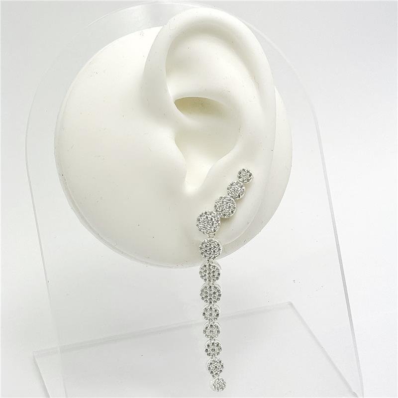 BR LISO EAR CUFF 4 CIRCULOS COM 8 CIRCULOS PENDURADOS 4,8CM