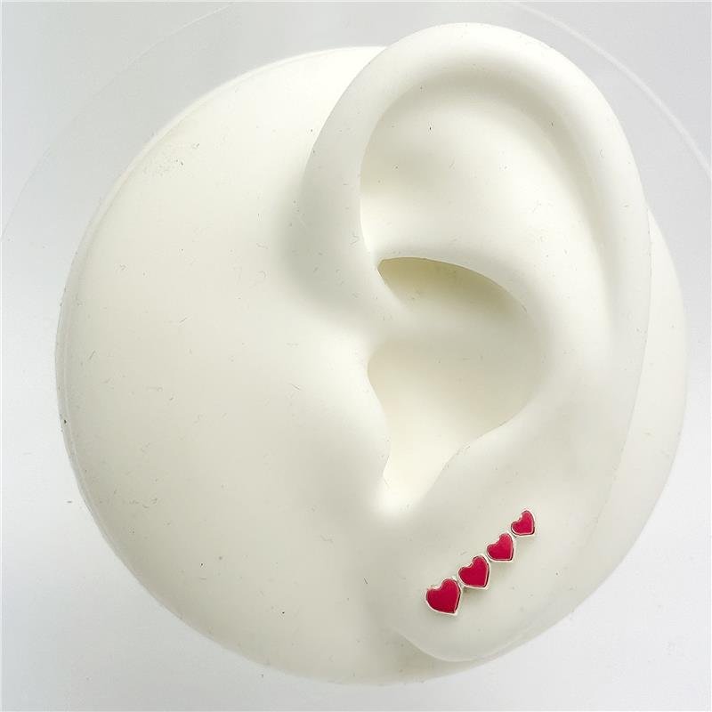 BR LISO 4 CORAÇÕES ROSA 1,4CM