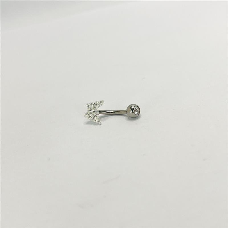 PIERCING LISO LAP PTO LUZ REDONDO 5MM E BORBOLETA 6,4MM