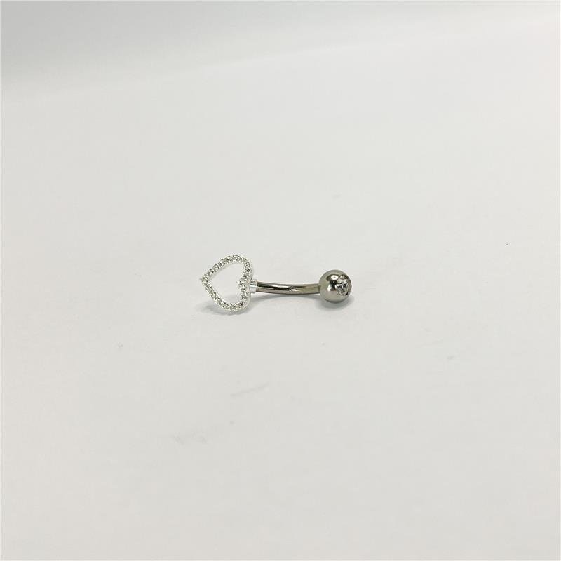 PIERCING LISO LAP PTO DE LUZ REDONDO 5MM CORAÇÃO VAZADO 8MM