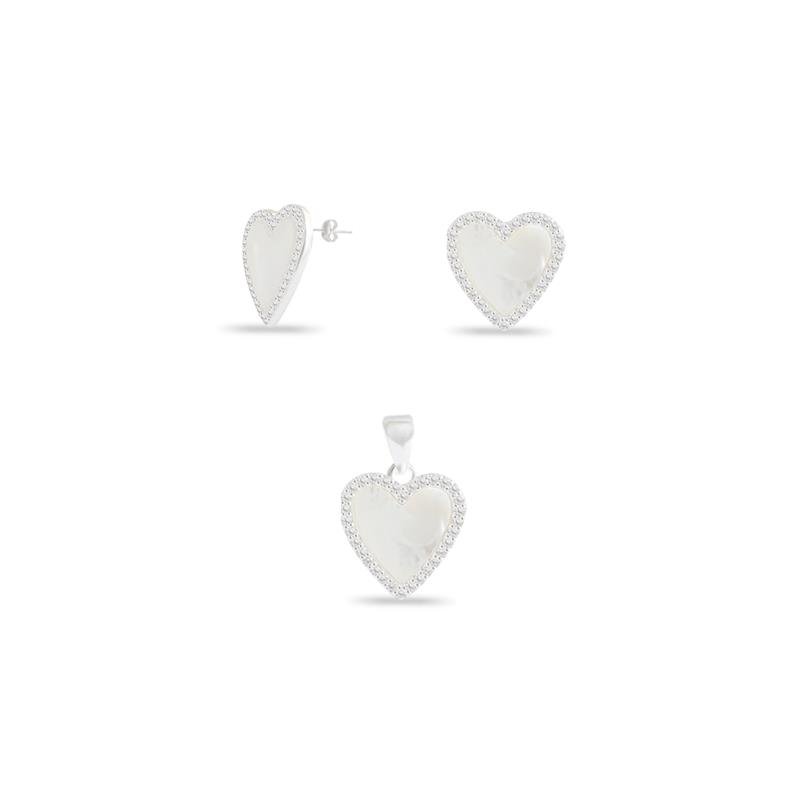 CONJ LISO LAP CORAÇÃO MADREPEROLA 1CM