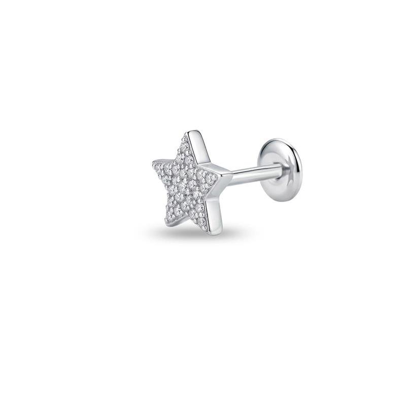 PIERCING LISO LAP ESTRELA CRAVEJADA 3MM