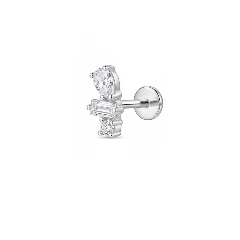 PIERCING LISO LAP PONTO DE LUZ REDONDO, RETANGULAR E GOTA 9MM 