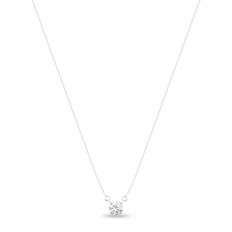 COLAR PONTO DE LUZ MOISSANITE 6MM X 40+5CM COM RÓDIO